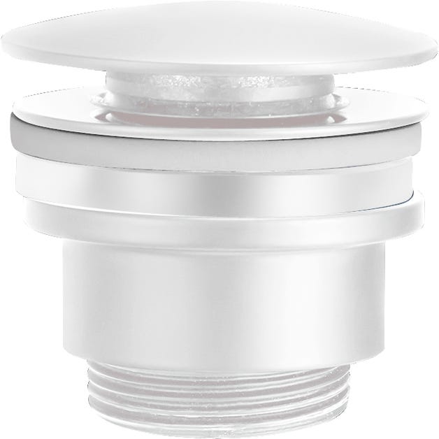 Válvula de desagüe clic-clac con en cerámica lacada blanca mate
