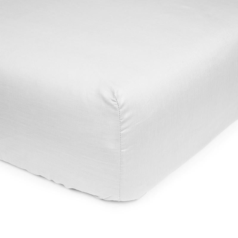 HOMESCAPES lenzuolo matrimoniale bianco extra alto 46 cm 100% Cotonelogico, 140 x 190 cm