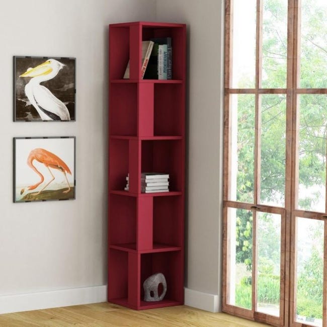 Scaffale Angolare 4 Ripiani In PVC – Design Intagliato, Bianco, 80x19x19 Cm, Portata 15 Kg Per Ripiano, Per Bagno E Soggiorno