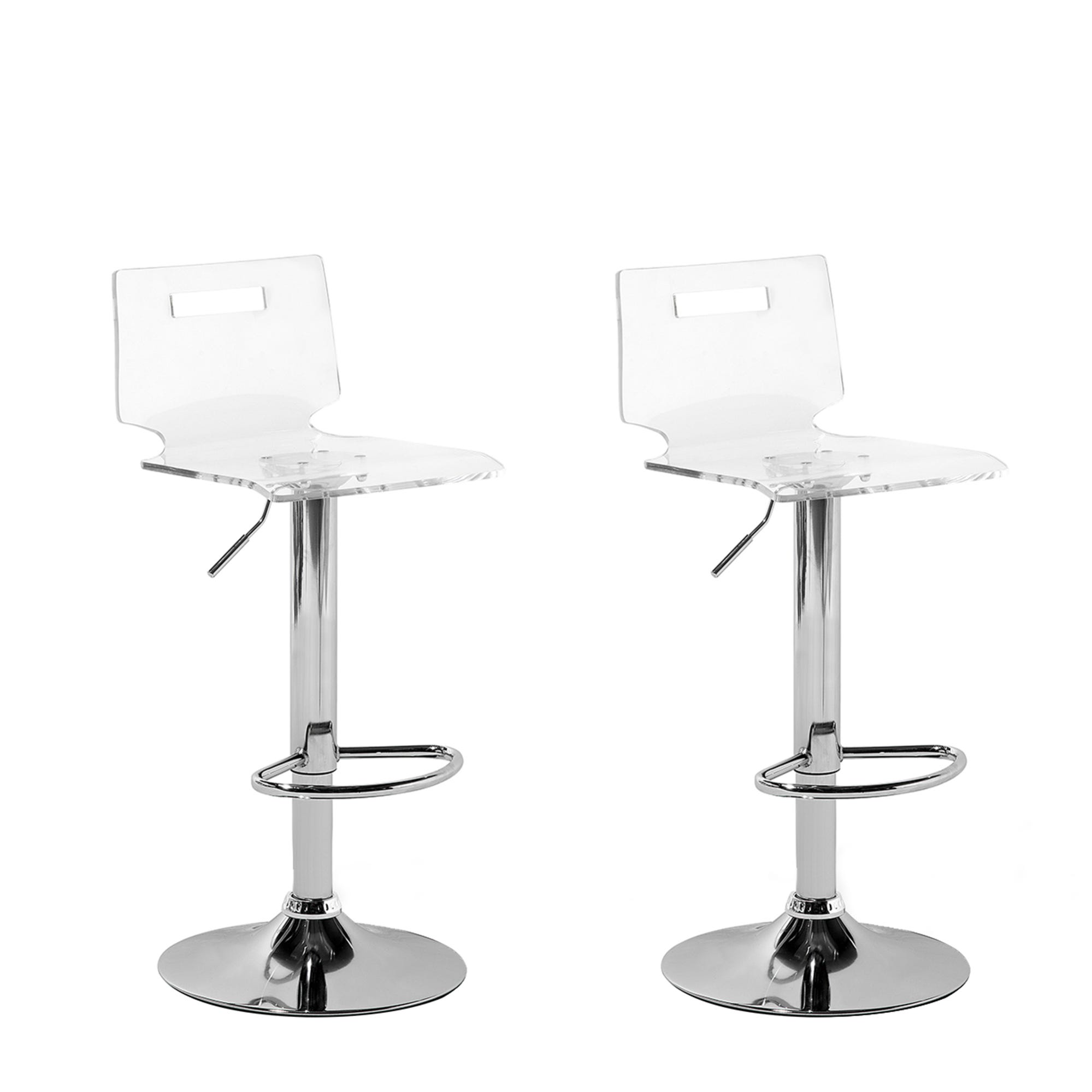 Set 2 Sgabelli Bar Con Cucitura Decorativa A Rombi In PVC Marrone E Metallo Bianco 10 0004110 92569781 Set 2 Sgabelli Bar Con Cucitura Decorativa A Rombi In PVC Marrone E Metallo Bianco 10 0004110 92569781