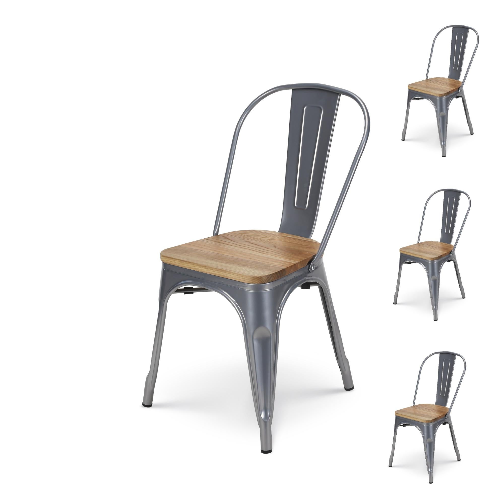 Sgabello in metallo bianco opaco - Altezza 46 cm