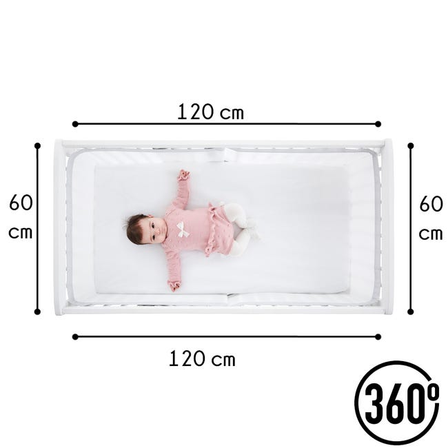 Filet périmétrique respirant Oxygen© pour lit bébé 60x120 en tissu