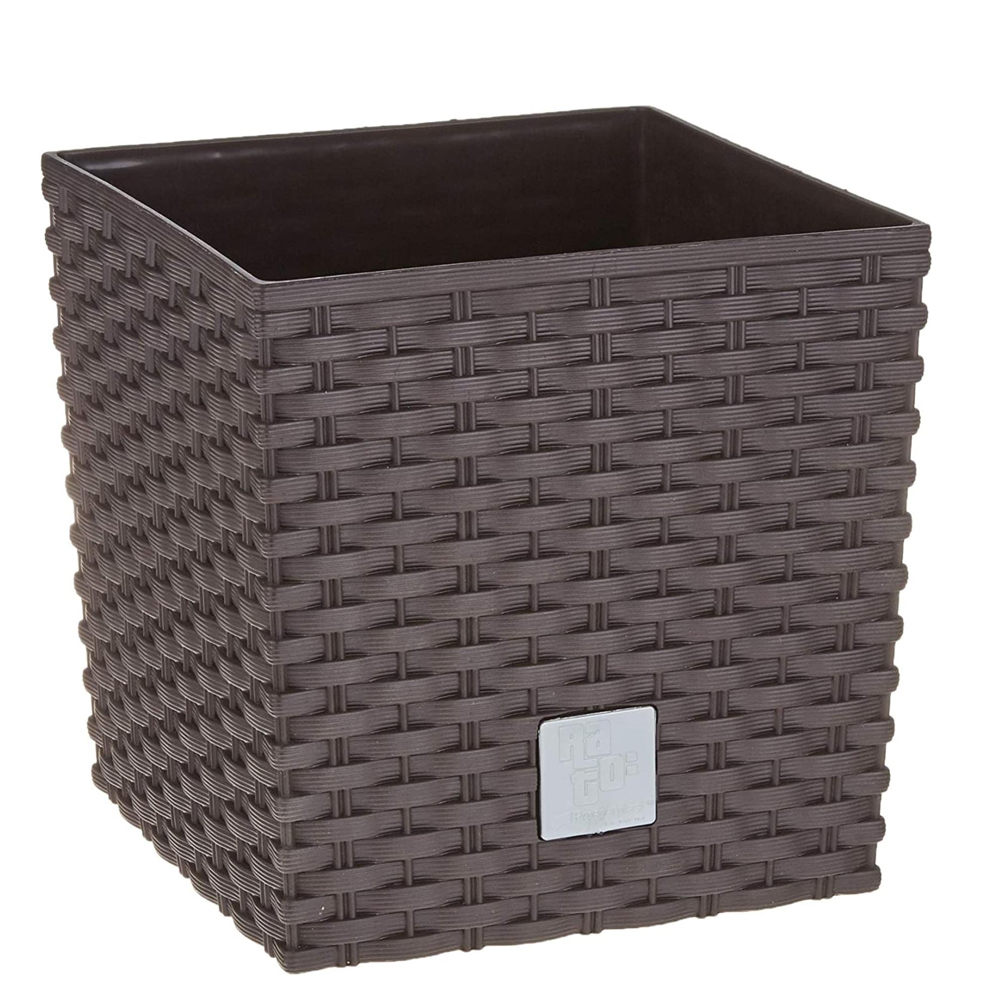 Zanvic Vaso Per Piante Rato 15,8 Litri, Colore Ocra Scuro, 26,2x26,2x26,6 Cm, Con Sottovaso Interno, Per Esterni E Interni