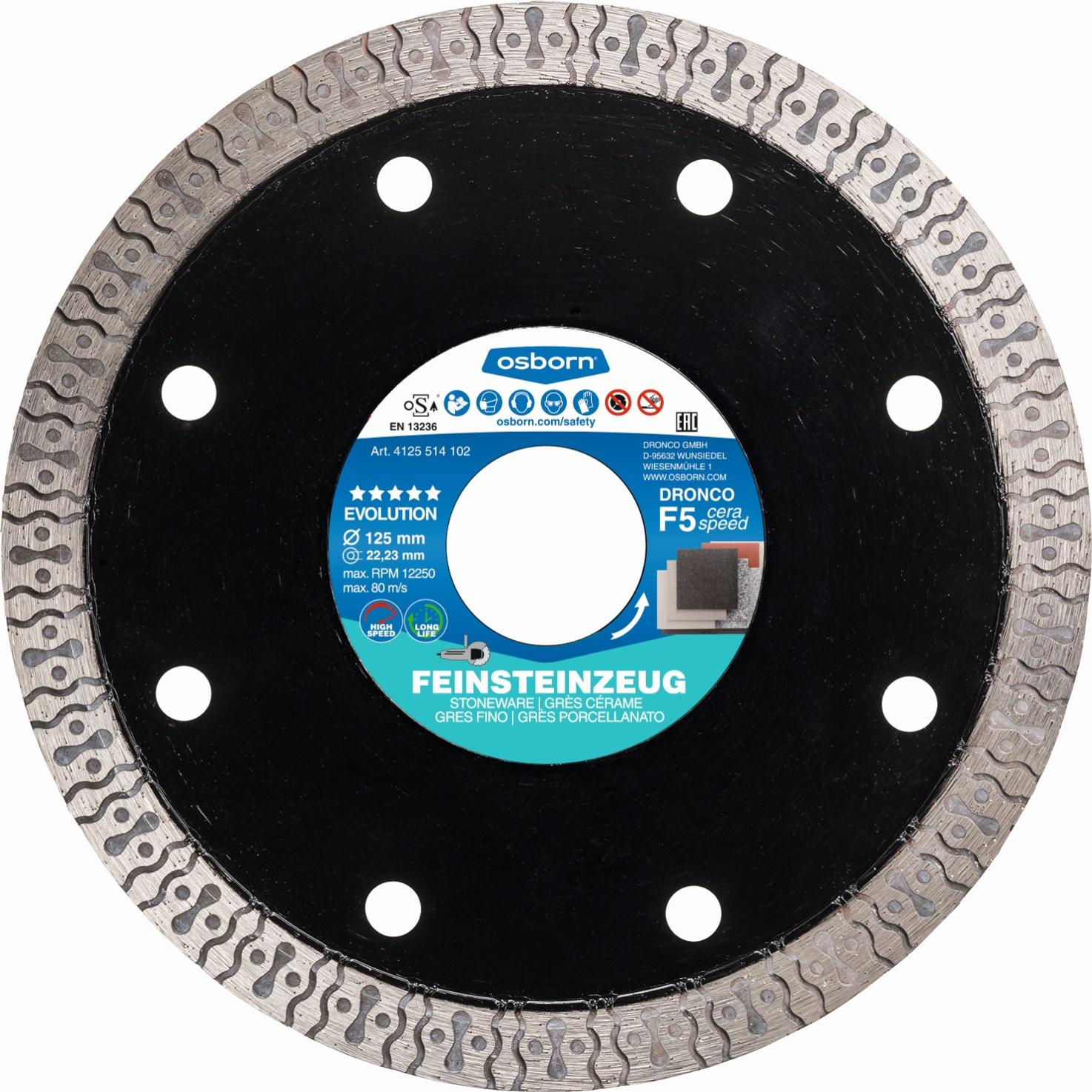 Diamanttrennscheibe Dronco Evolution U5 speed 115x22,23