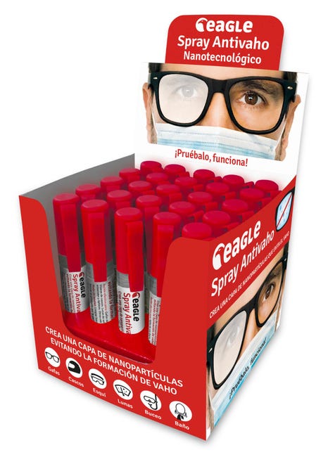 Spray antivaho nanotecnol gico para lentes de gafas en caja de 25