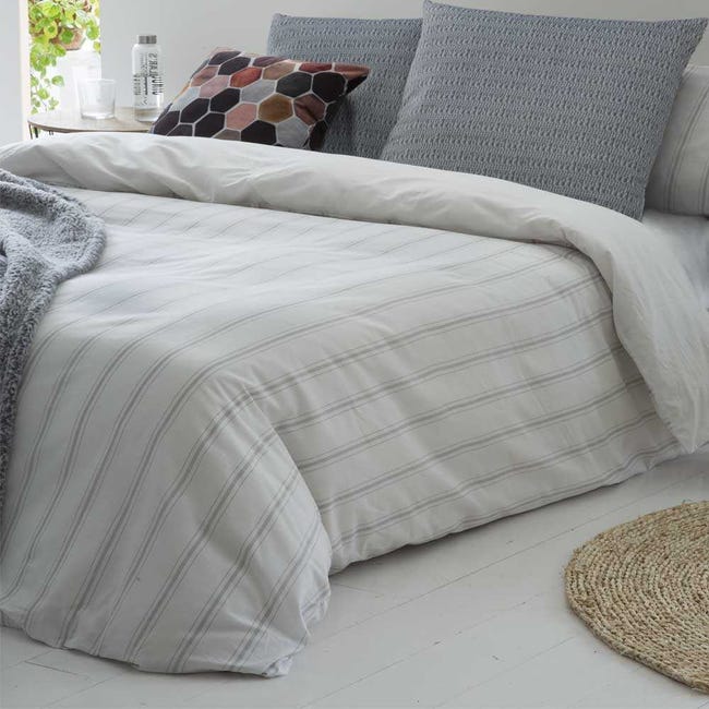 COTTON Funda nórdica ZUMAYA algodón orgánico blanco cama | Leroy Merlin