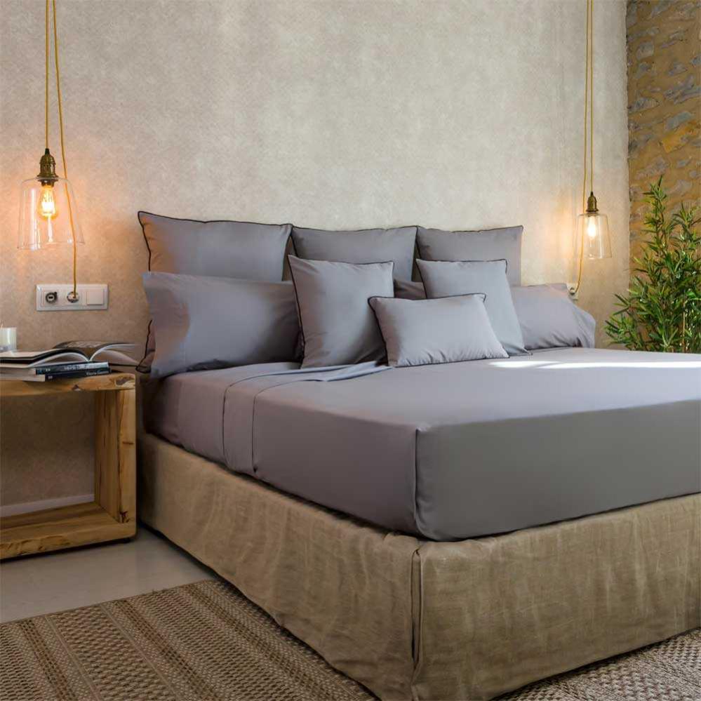 COTTON ARTean - Juego de sábanas 100% algodón orgánico gris 210x260 135 | Leroy Merlin