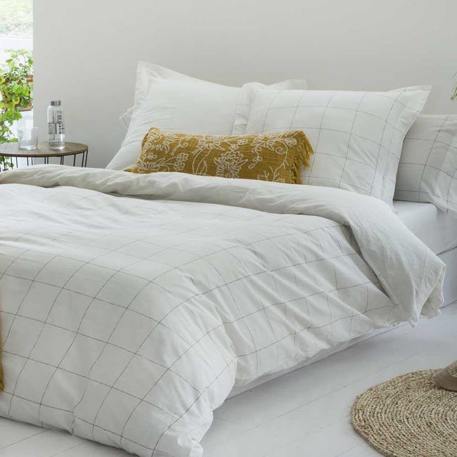 COTTON ARTean - Funda ZARAUZ 100% algodón orgánico blanco cama 135 | Leroy Merlin
