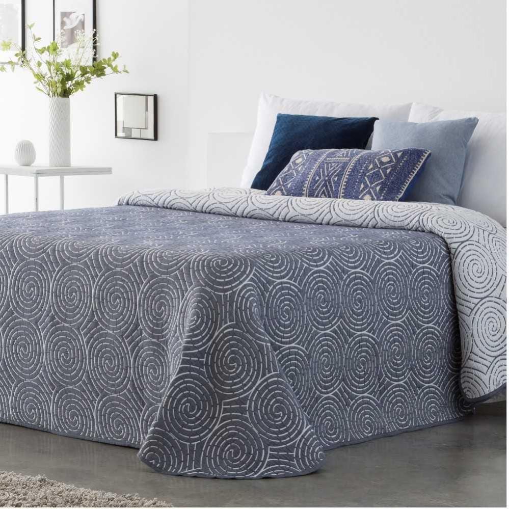Colcha Azul COTTON ARTean - Colcha primavera verano SERON AZUL algodón poliéster ...