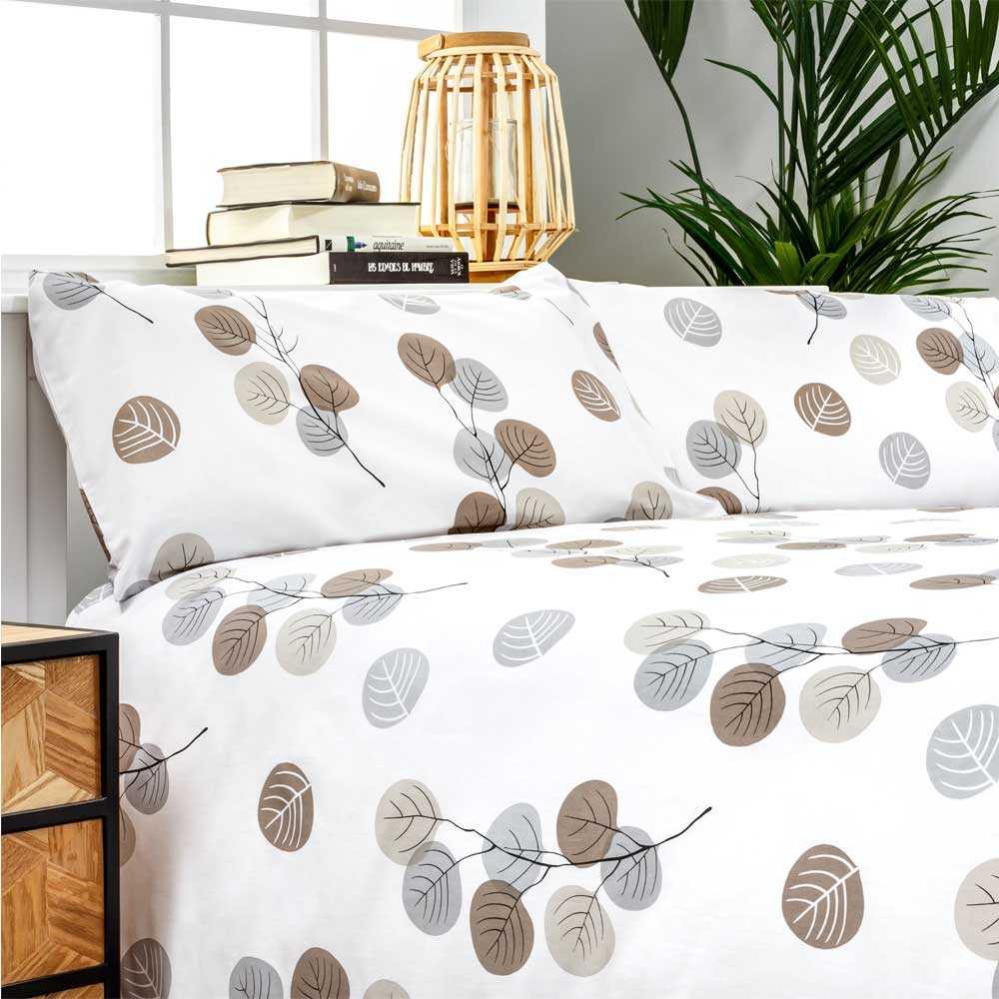 COTTON ARTean Funda nórdica HONDARRIBIA 100% algodón orgánico beige cama 90 | Leroy Merlin