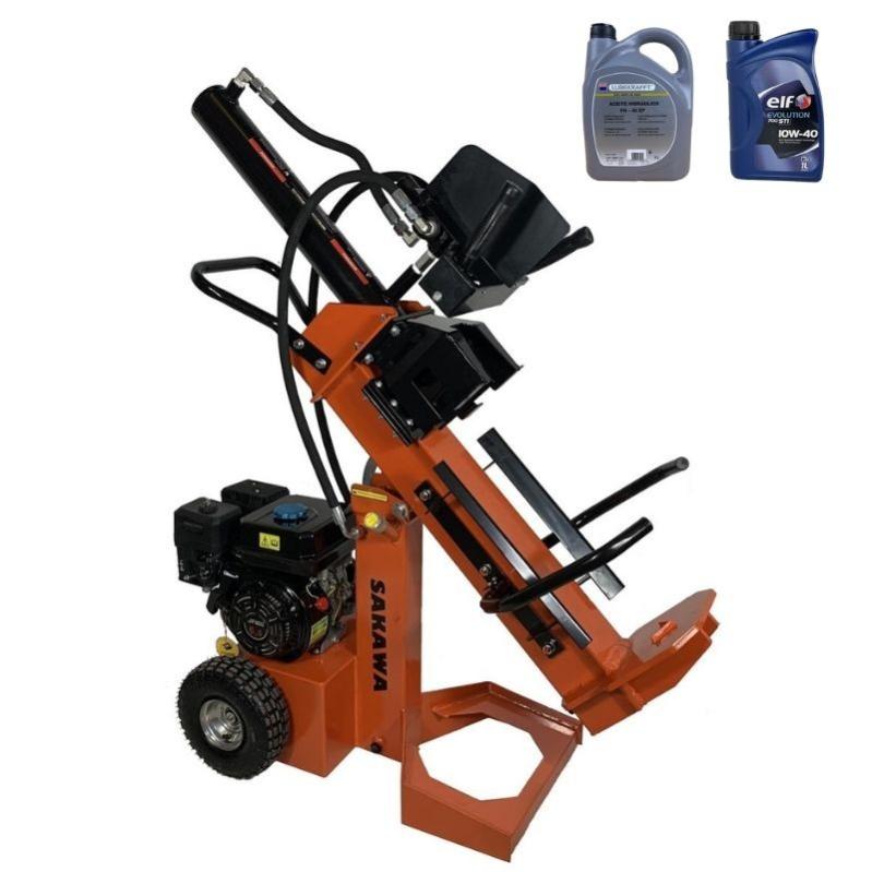 SAKAWA Holzspalter AS15TG – Benzinmotor 6.5 PS, 15 Tonnen, Für Scheite Bis 52 Cm Länge, Inkl. Öl