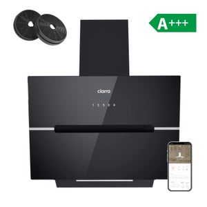 CIARRA Hotte 60cm Tactile APP Contrôle 650m/h Classe A+++ 4 Vitesses Booster Fonction Noir - CD6736FB