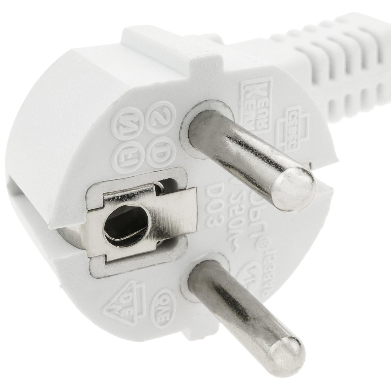 Cavo elettrico da 2 m Schuko maschio a Schuko femmina bianco - 2