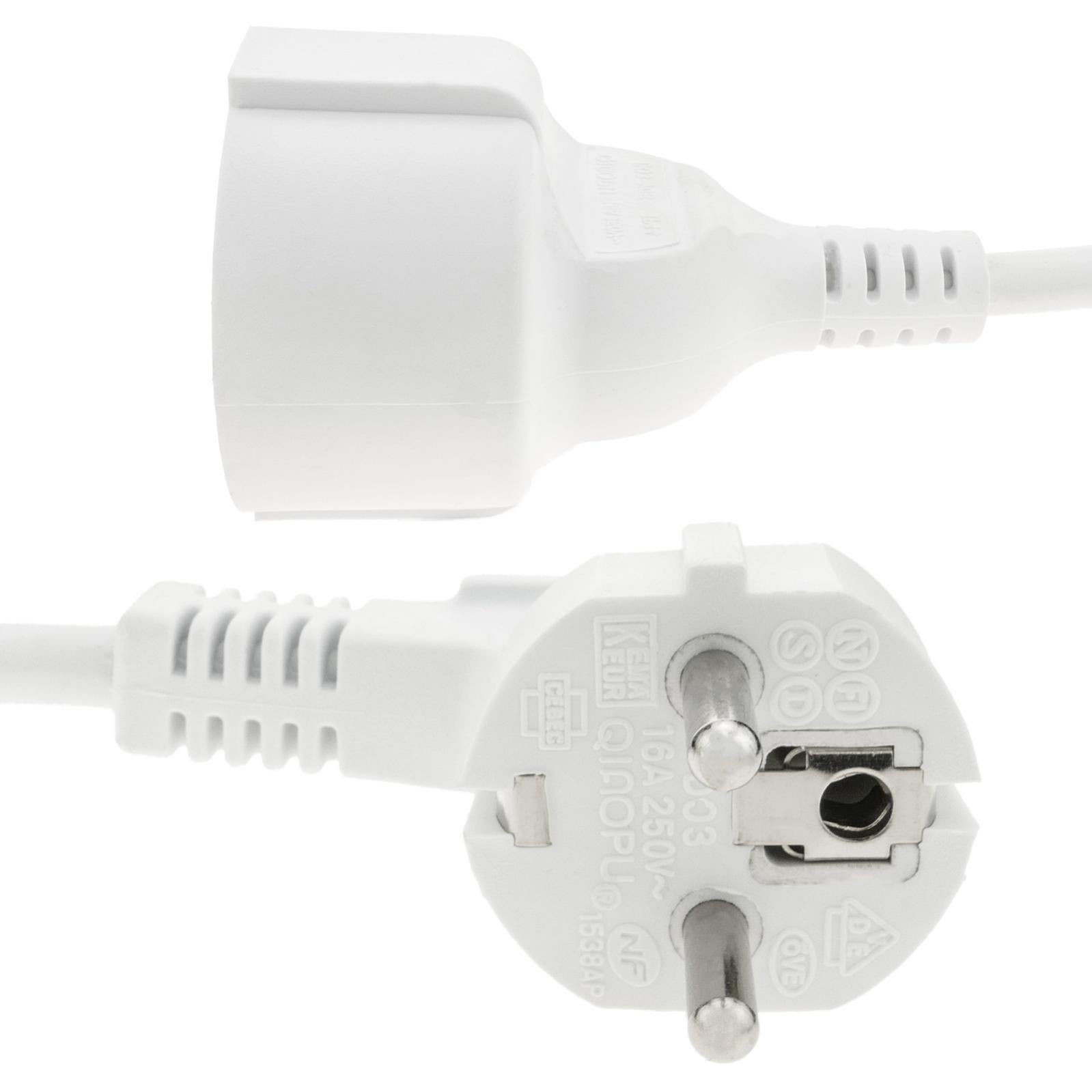 Cavo elettrico da 2 m Schuko maschio a Schuko femmina bianco - 4