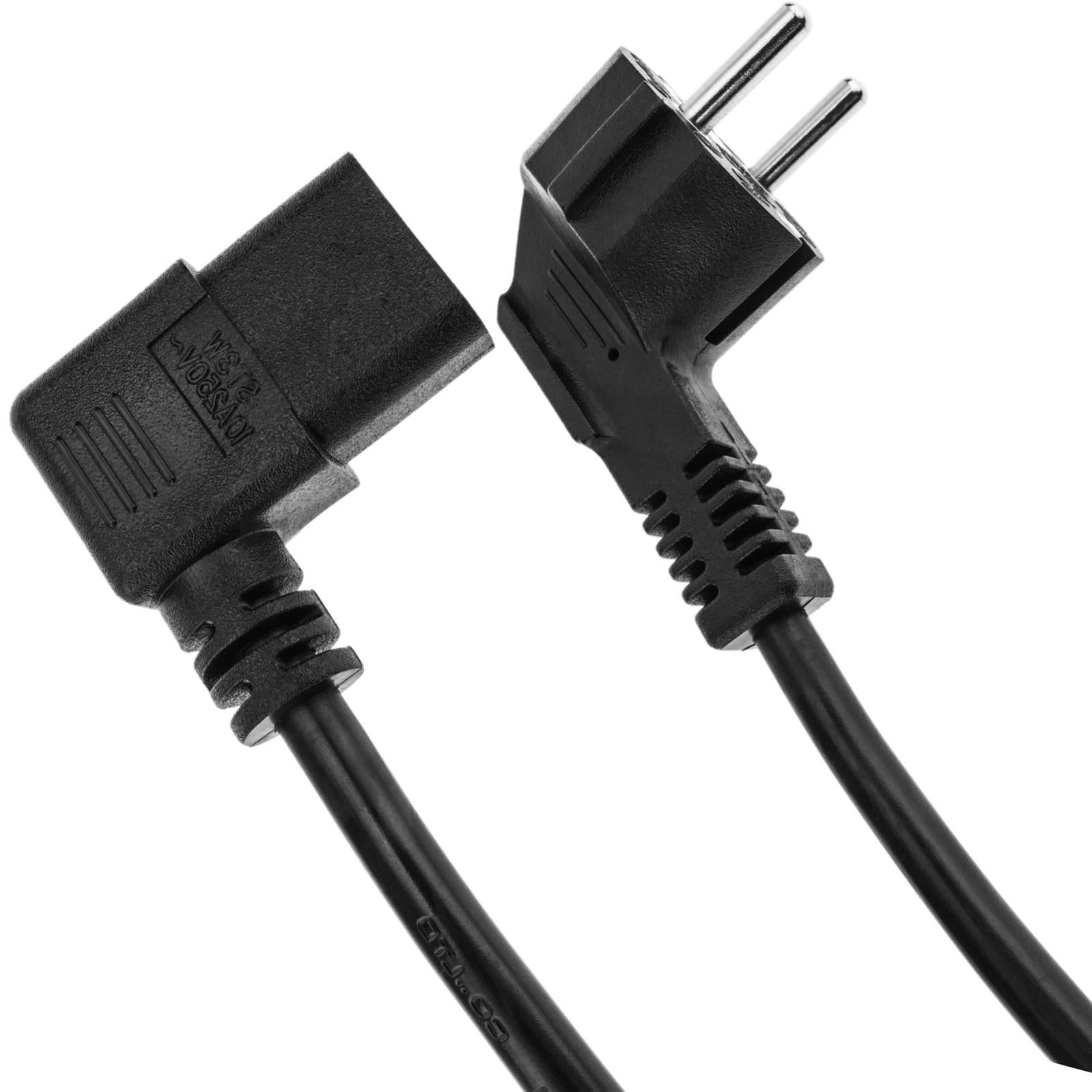 Cavo di alimentazione IEC-60320 C13 (C13-Angolato / SCHUKO-M) 1,8 m - 4