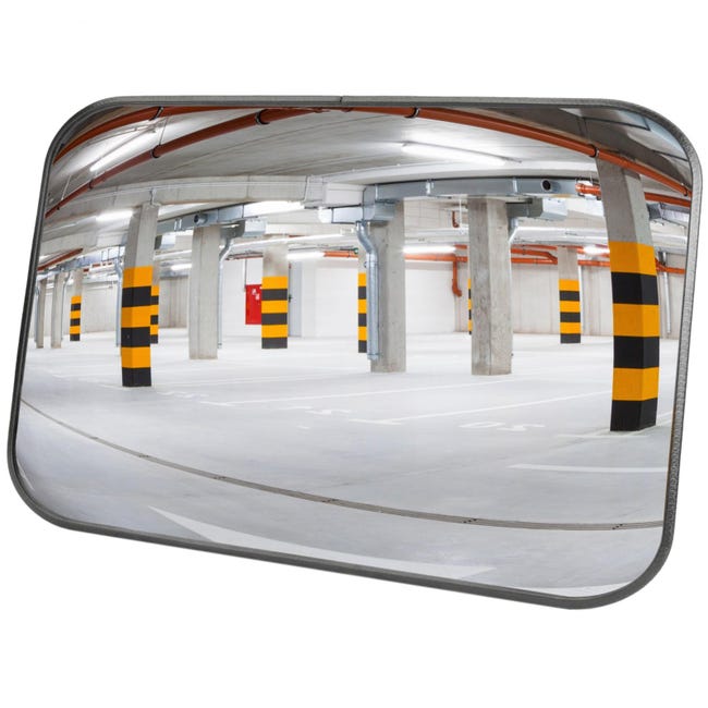 Specchio Convesso Stradale QWORK - 30cm Diametro, 130° Angolo, Staffa Metallica Inclusa, Per Garage, Magazzini, Negozi