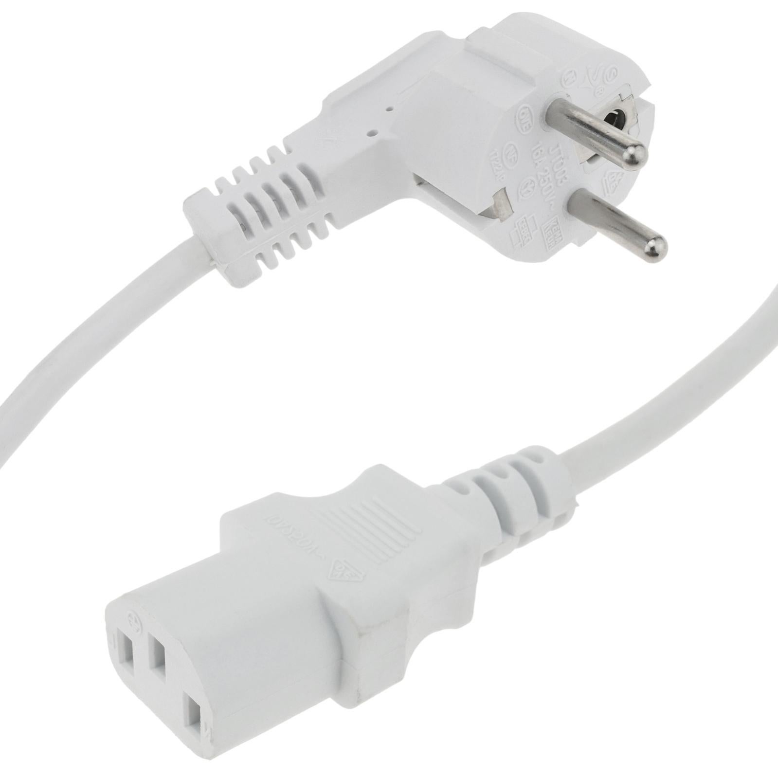 Cavo Alimentazione Angolato 90° VINATO 3m, Spina Schuko CEE 7/7 A Connettore C13, Per TV PC Monitor PS5 Stampante Proiettore