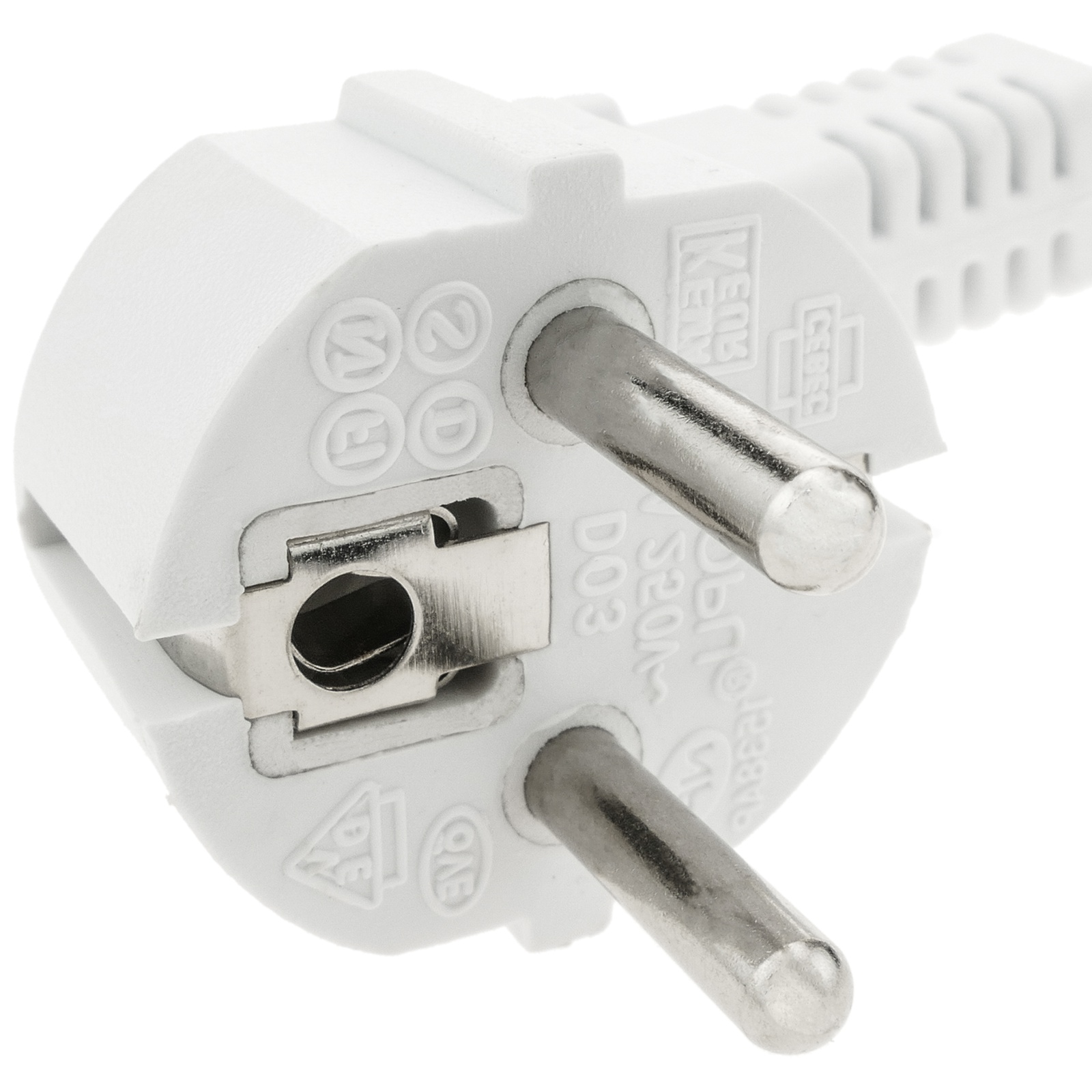 Cavo elettrico da 15 m Schuko maschio a femmina Schuko bianco - 2