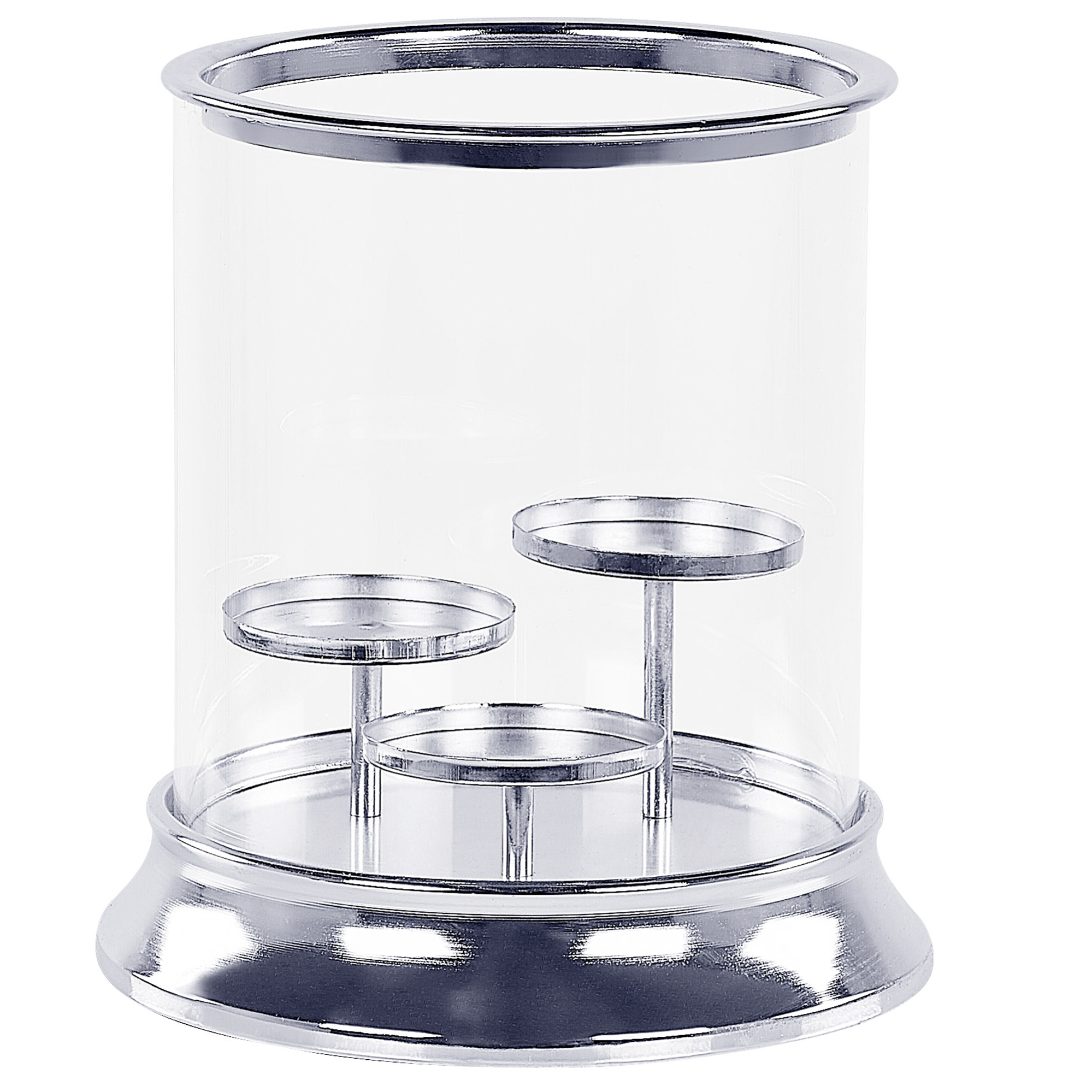 Bougeoir sur pied Kuroi Hauteur 30 cm en Métal Blanc Mat