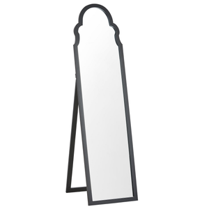 Espejo para puerta colgante Lesina 2 ganchos plástico 121 x 41 cm negro  [en.casa]