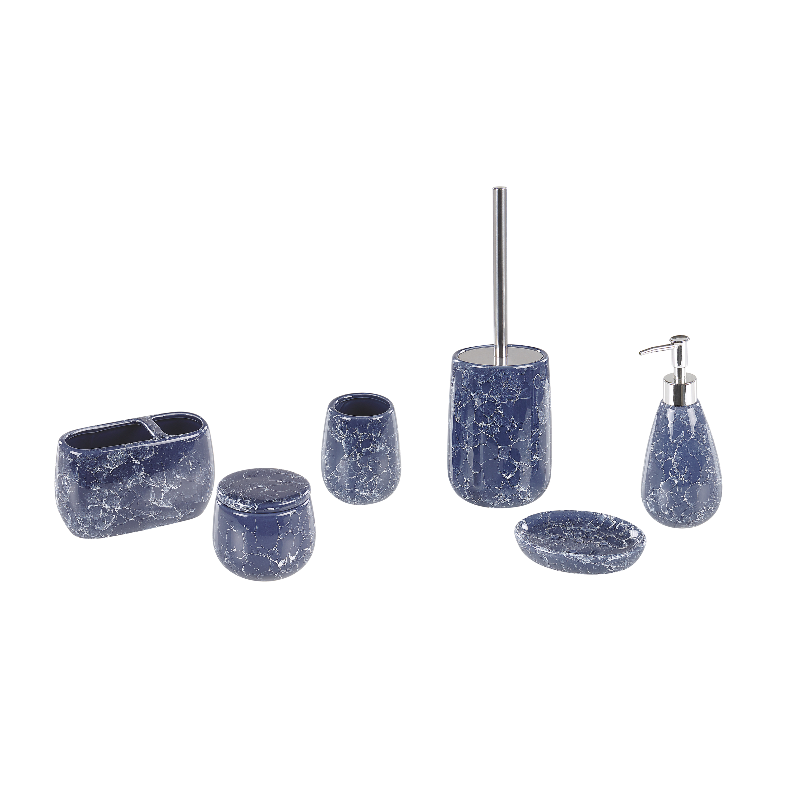 Set accessori bagno ceramica blu ANTUCO