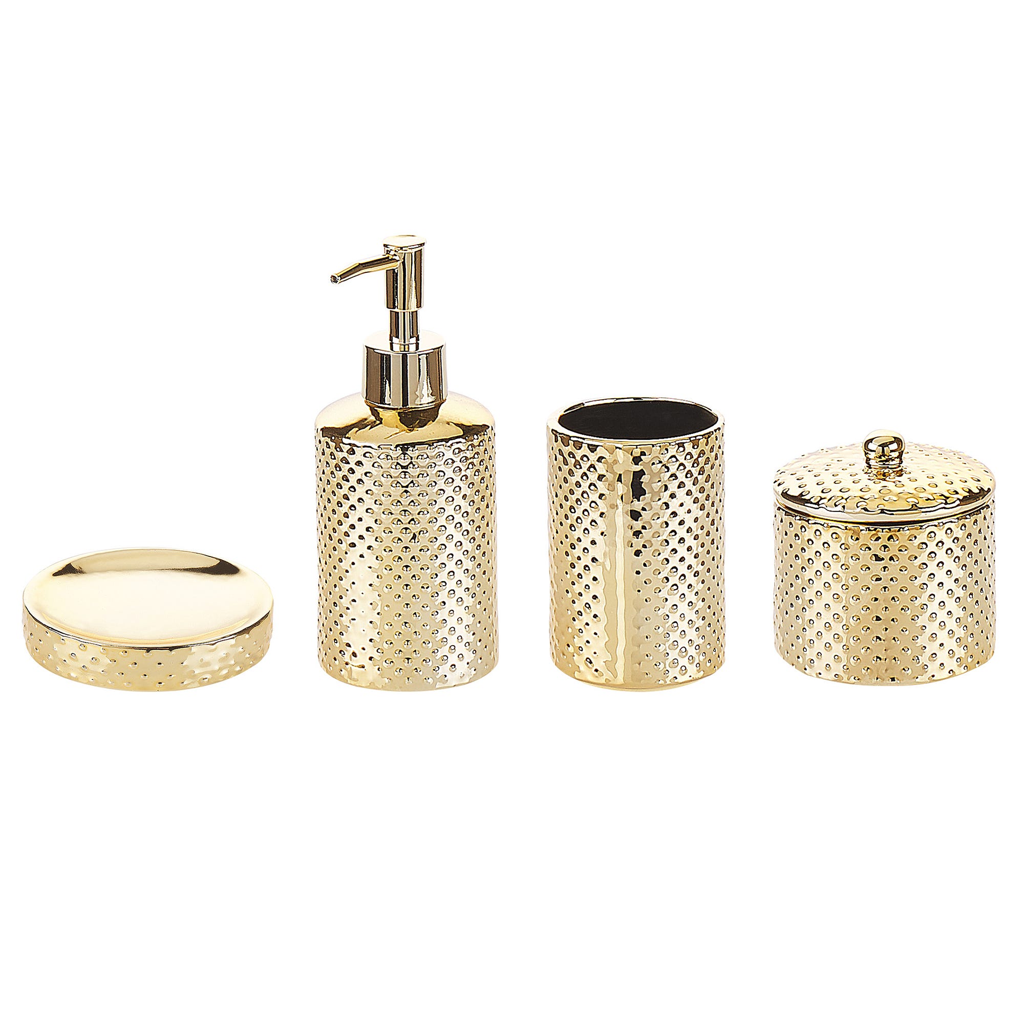 Set di 4 accessori bagno ceramica oro CUMANA