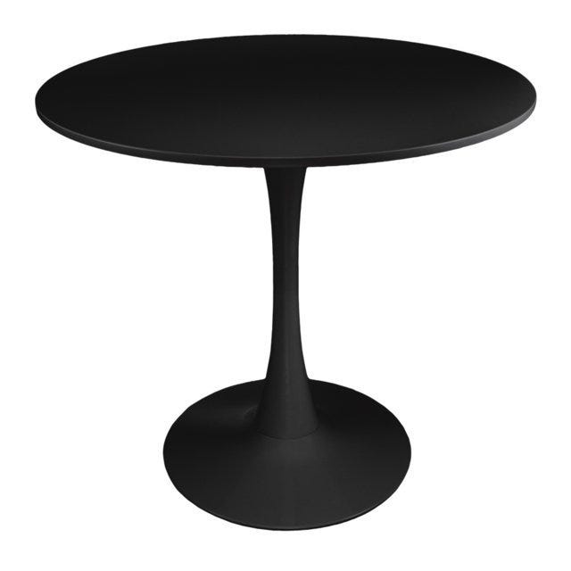 Tavolo rotondo 80 cm, tavolo da pranzo tondo nero mod. Omar