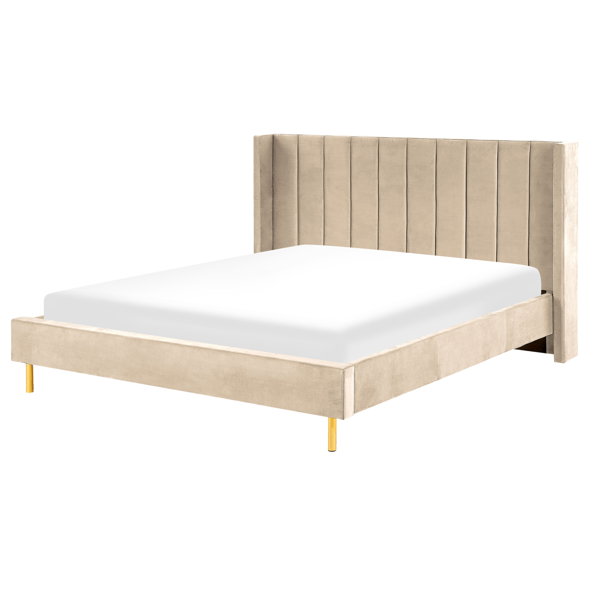 Letto Matrimoniale Ottomano In Velluto Beige – 180x200 Cm Con Contenitore - 5