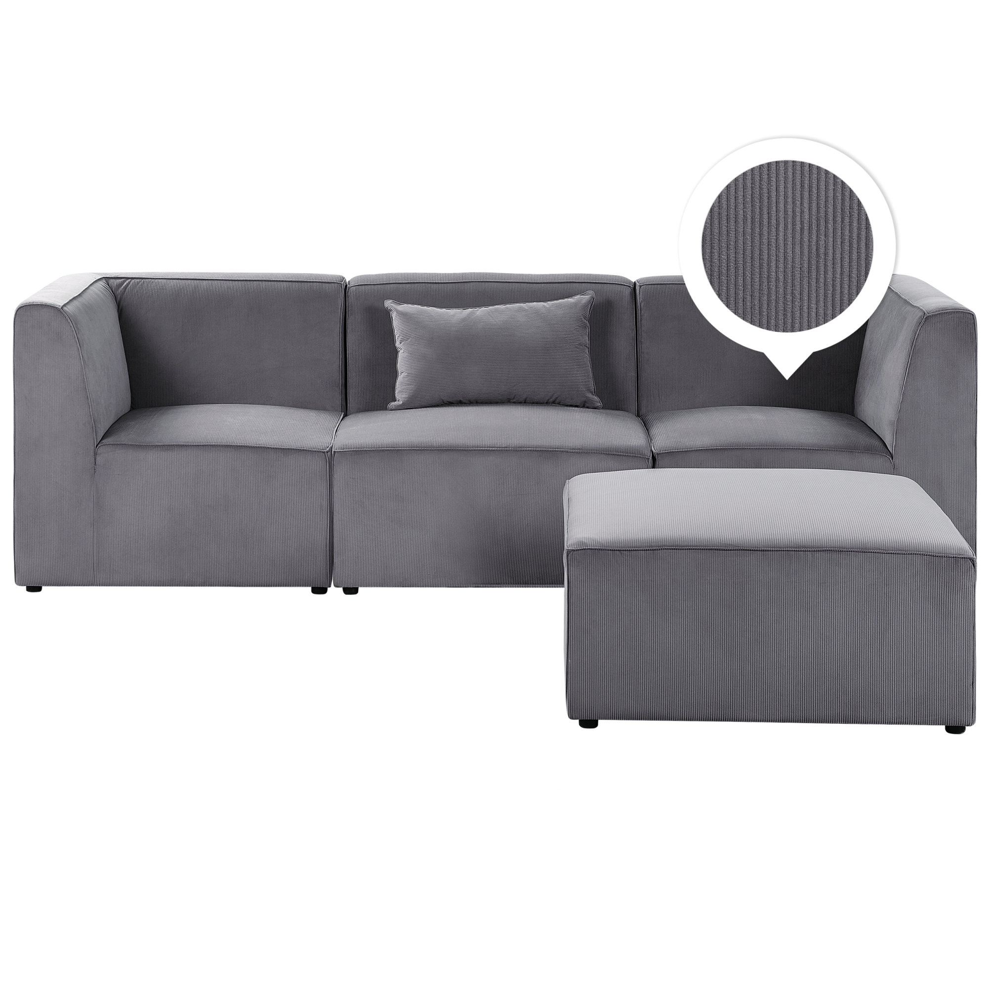 CAVADORE Belfast - Divano angolare con ottomana a destra, angoli imbottiti con molle insacchettate, sedile e cassettone inclusi, 243 x 88 x 218 cm, in microfibra, colore: Beige chiaro
