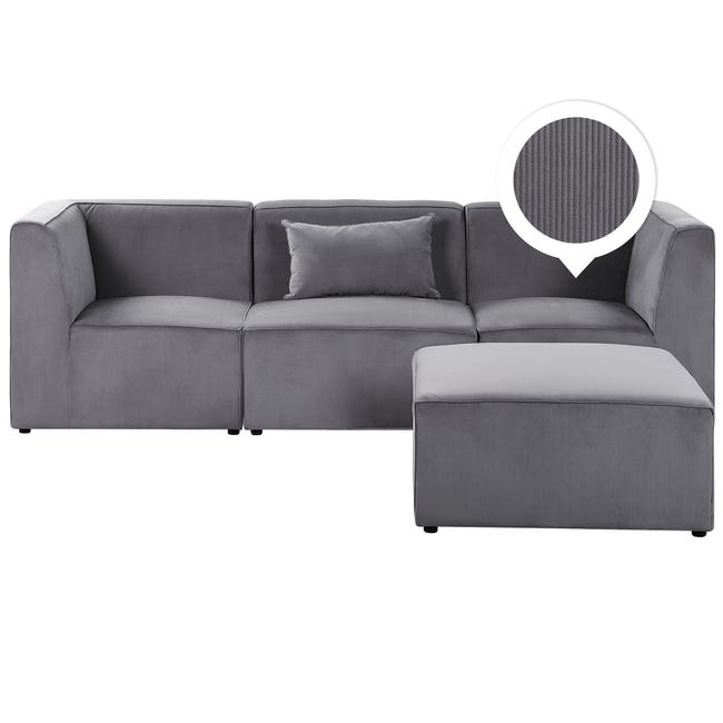 CAVADORE Belfast - Divano angolare con ottomana a destra, angoli imbottiti con molle insacchettate, sedile e cassettone inclusi, 243 x 88 x 218 cm, in microfibra, colore: Beige chiaro CAVADORE Belfast - Divano angolare con ottomana a destra, angoli imbottiti con molle insacchettate, sedile e cassettone inclusi, 243 x 88 x 218 cm, in microfibra, colore: Beige chiaro