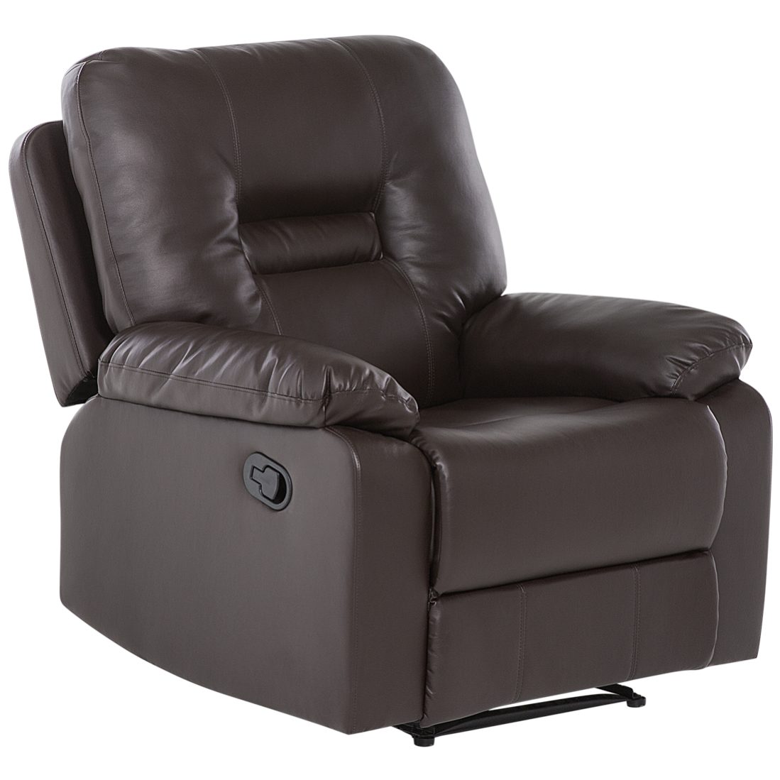 Poltrona Relax Reclinabile Girevole Dondolo MCW-A54 Premium Tessuto Marrone Scamosciato