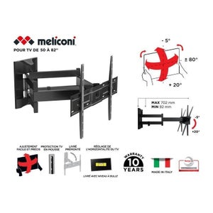 MELICONI CURVED 400 - Support mural TV incurve Slim 32-80 81 a 203cm