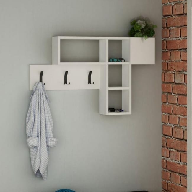 Juego de perchero de pared blanco 99 5x15xh.61 cm Leroy Merlin