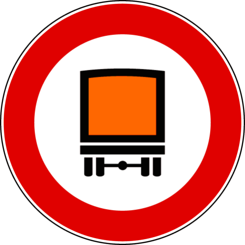 Disco Transito Vietato Ai Veicoli Che Trasportano Merci Pericolose