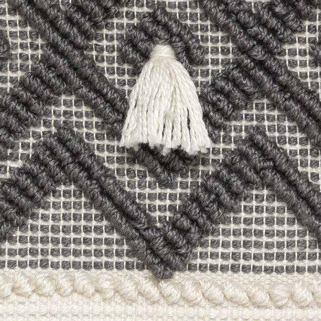 Galette de chaise unie coloris gris en coton - 40 x 40 x 5 cm