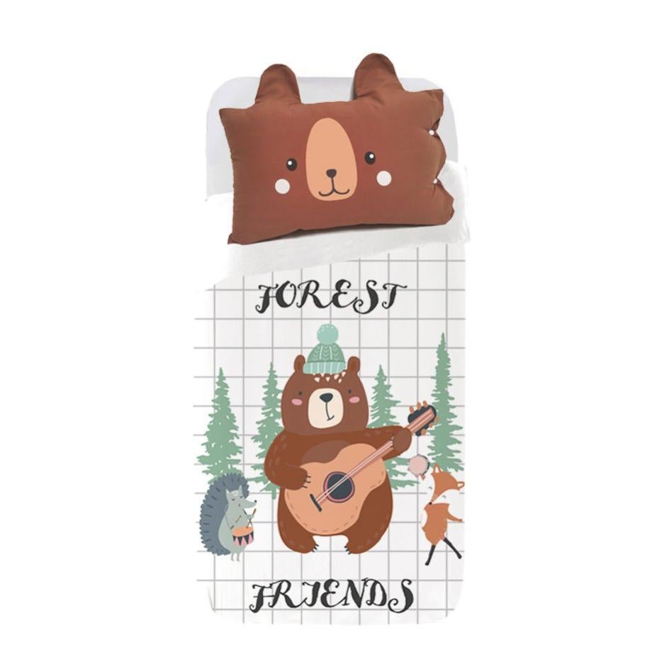 Juego De Funda Nórdica Navideña Reversible Forest Festivities - Diseño De Bosque Con Animales, Tamaño Super King
