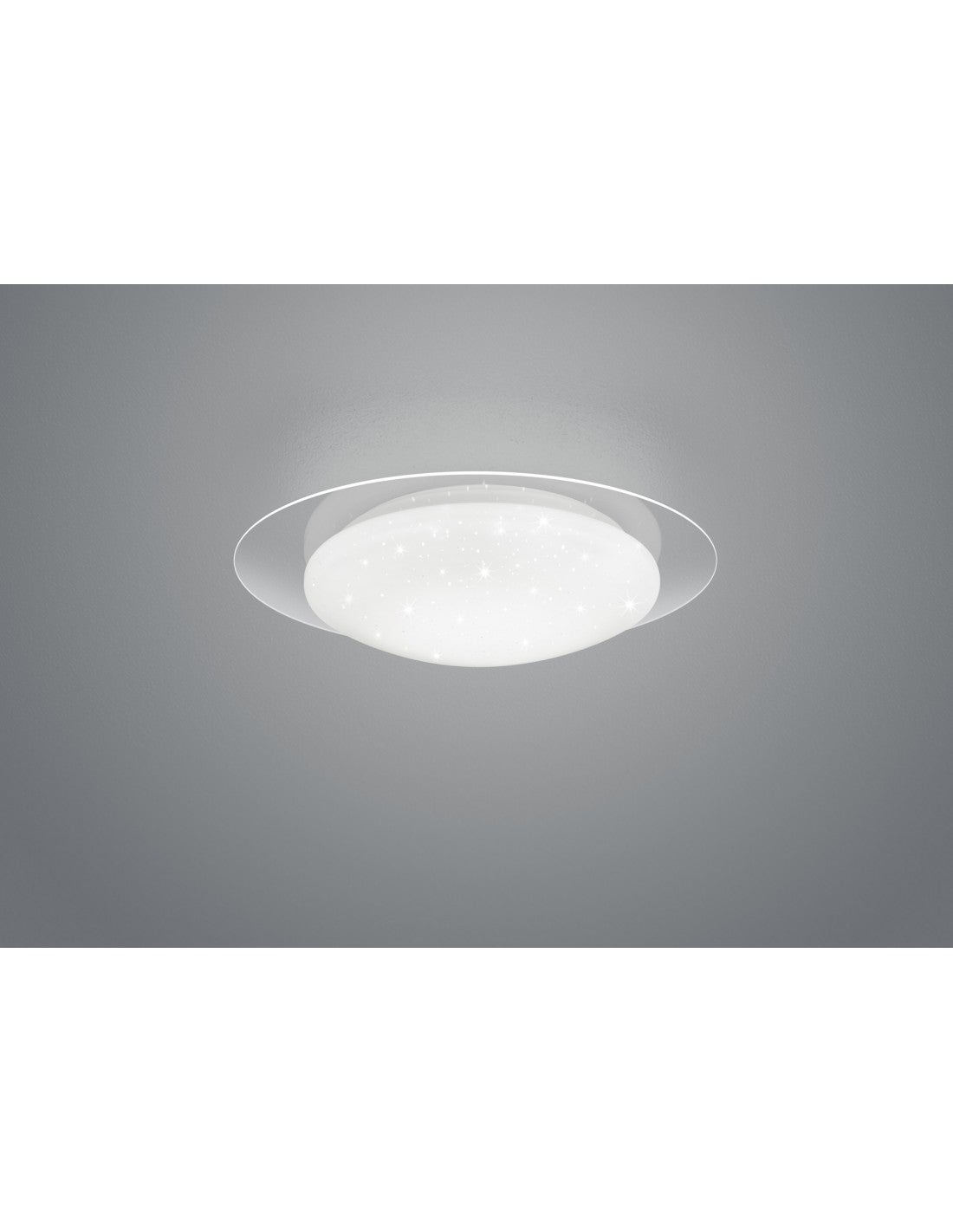 Plafoniera Moderna Led Dimmerabile Effetto Stelle Glitterate Frodo Bianco  Ø35 cm Trio Lighting