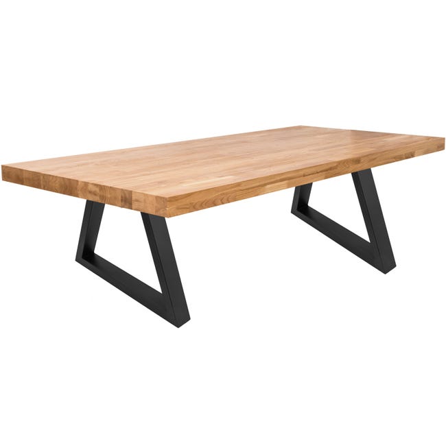 Piedi - Gambe - Supporto forma a X - Gambe del tavolo in legno massiccio -  Soggiorno - Sala da pranzo - Ufficio - Laccato Nero - 72x72cm