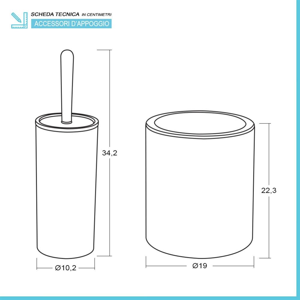 Set Bagno 2 Pezzi Inbagno - Dispenser Sapone E Portaspazzolino, Plastica Nera Con Effetto Legno - Foto 2