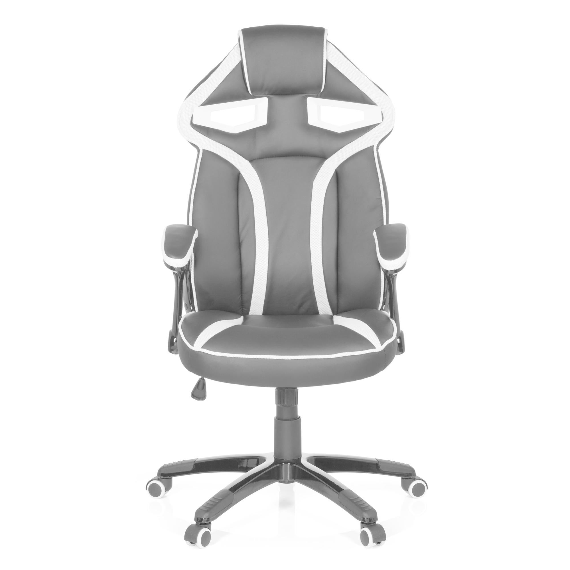 Vida Designs Comet Racing - Sedia Da Gaming/ Ufficio In Similpelle, Girevole, Regolabile In Altezza, Bianco E Nero