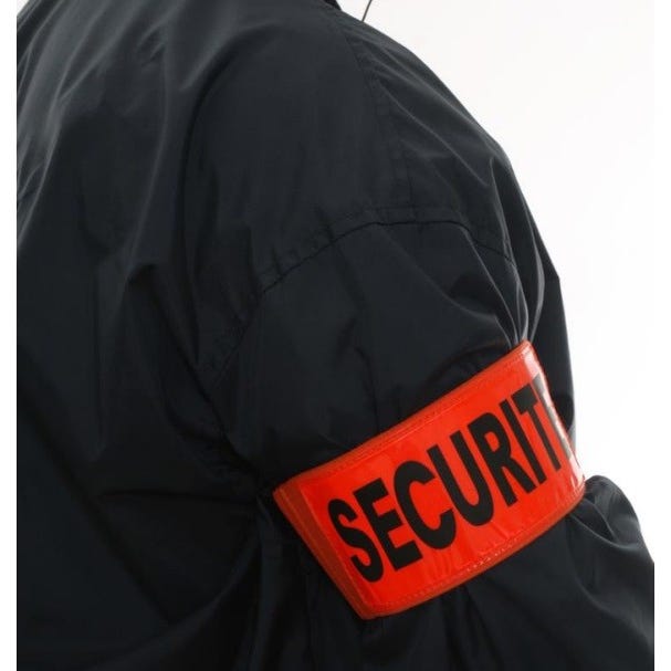 Brassard Orange Fluo Security Velcro Haute Visibilité - pour gardiens de  parking, stewards, vigiles, gardes du corps, agent de sécurité