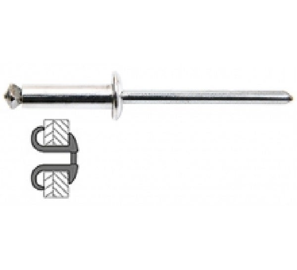 50 remaches partidos aluminio acero con cabeza plana ø 4 x 16 mm