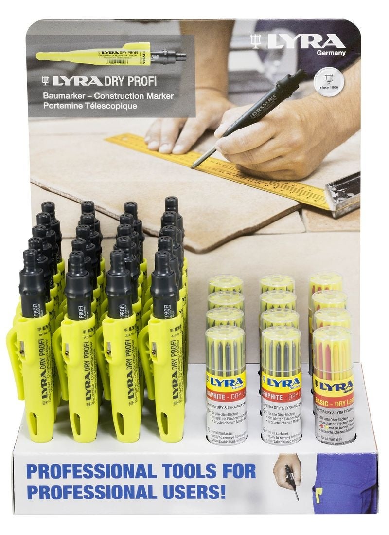 Lyra Crayon graphite Lyra Dry Profi + étui 12 mines graphite 2B