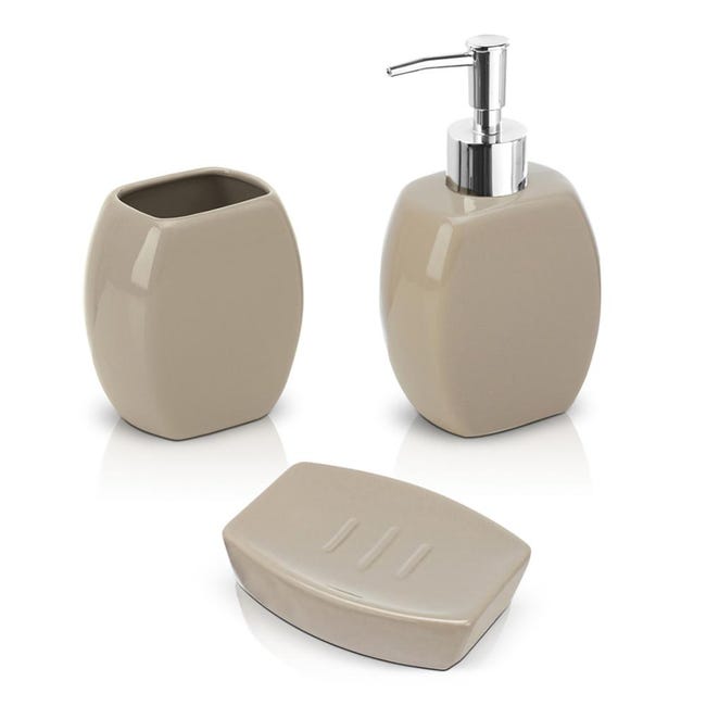 Relaxdays Set da Bagno, per WC, Bambù e Acciaio, Portacarta Igienica Relaxdays Set da Bagno, per WC, Bambù e Acciaio, Portacarta Igienica