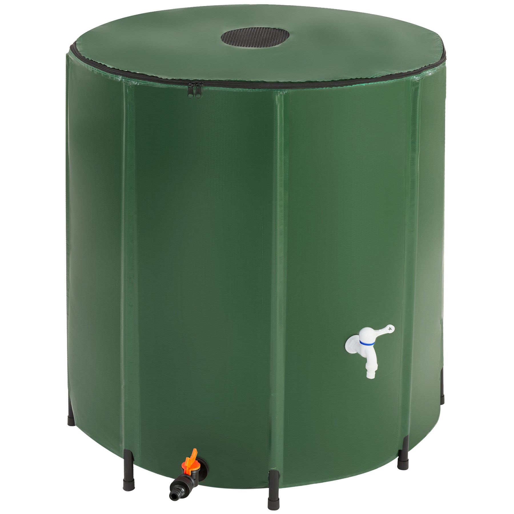Réservoir récupérateur d'eau de pluie 500 litres - Cuve polyéthylène  aérienne verte - Horizontal