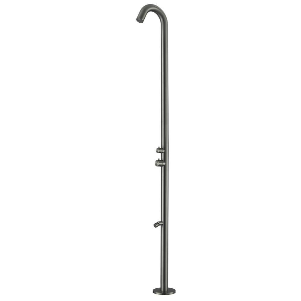 Sined Quartu Ducha Exterior De Acero Inoxidable Y Lavapies H 2289 Cm Inox Gunmetal