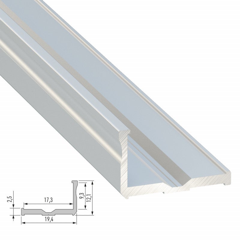 Perfíl aluminio tipo e 2 02m