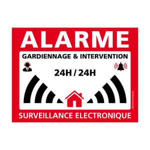 Autocollant Alarme Maison dissuasifs (x8) – Alarme Surveillance