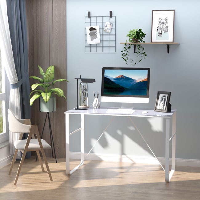 Mesa escritorio Ártico cristal 125x70 - Diverxo Muebles