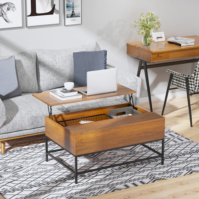 6 mesas elevables de Leroy Merlin con sitio para guardar y perfectas para  tus cenas en el sofá